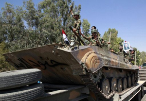 Xe tăng của lực lượng quân sự Syria.