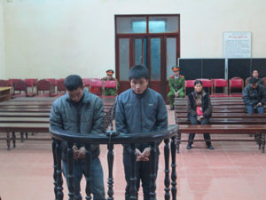 2 bị cáo Bùi Văn Lộc và Bùi Văn Diễm tại tòa.