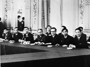 Đoàn Việt Nam tại Hội nghị Paris. (Ảnh Tu liệu/TTXVN)