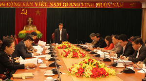 Đồng chí Trần Đăng Ninh, Phó Bí thư TT Tỉnh ủy, Trưởng Ban Chỉ đạo công tác tôn giáo tỉnh phát biểu kết luận hội nghị.

