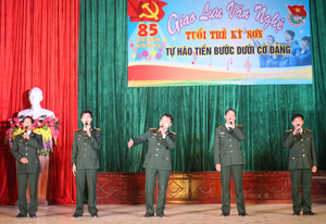 Tiết mục tham gia đêm giao lưu của chi đoàn Ban CHQS huyện Kỳ Sơn.