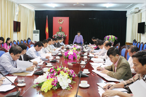 Đồng chí Nguyễn Văn Dũng, Phó Chủ tịch UBND tỉnh, Trưởng ban tổ chức cuộc thi phát biểu kết luận cuộc họp.
