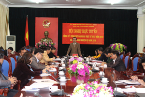 Đồng chí Nguyễn Văn Quang, Phó Bí thư Tỉnh ủy, Chủ tịch UBND tỉnh phát biểu kết luận hội nghị

