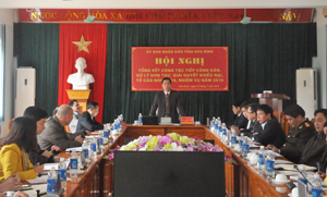 Đồng chí Nguyễn Văn Quang, Phó Bí thư Tỉnh ủy, Chủ tịch UBND tỉnh phát biểu chỉ đạo hội nghị.
