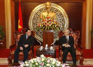 Chủ tịch QH Nguyễn Phú Trọng tiếp Tổng Thư ký A.Xu-en-xô.