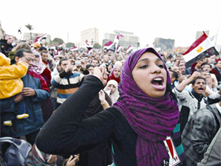 Người Ai Cập biểu tình tại Cairo hồi đầu tháng 2.