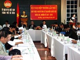 Quang cảnh Hội nghị hiệp thương lần thứ nhất về bầu cử Quốc hội khóa XIII ở thành phố Đà Nẵng.