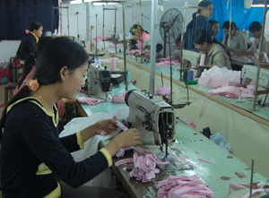 Công ty giày da xuất khẩu Yên Thủy giải quyết việc làm cho trên 80 lao động địa phương, thu nhập bình quân 2,5 triệu đồng/người/tháng.
