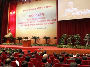 Tổng Bí thư Nguyễn Phú Trọng phát biểu khai mạc hội nghị.