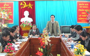 Đồng chí Nguyễn Văn Quang, Phó Bí thư TT Tỉnh ủy, Chủ tịch HĐND tỉnh phát biểu tại buổi làm việc.
