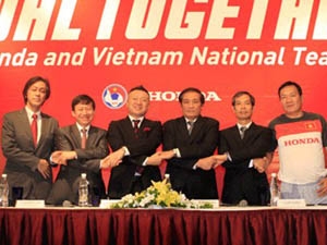 Honda Việt Nam sẽ đồng hành cùng bóng đá Việt Nam. (Ảnh: Xuân Huy/Vietnam+)