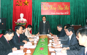Đồng chí Nguyễn Văn Quang – Phó Bí thư TT Tỉnh ủy, Chủ tịch HĐND tỉnh phát biểu kết luận buổi làm việc.