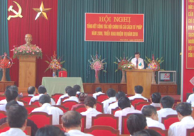 Đồng chí Nguyễn Hữu Duyệt, Phó Bí thư Thường trực Tỉnh ủy phát biểu kết luận tại hộ nghị triển khai công tác nội chính và cải cách tư pháp năm 2010