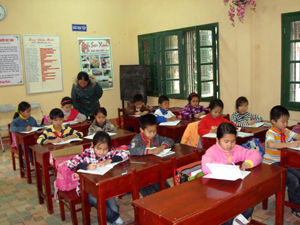 Trường tiểu học thị trấn Kỳ Sơn quan tâm nâng cao chất lượng hai mặt giáo dục.