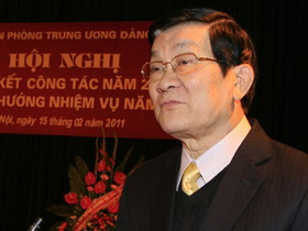 Thường trực Ban Bí thư Trương Tấn Sang.