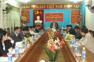 Đồng chí Nguyễn Văn Quang, Phó Bí thư TT Tỉnh ủy phát biểu chỉ đạo hội nghị.
