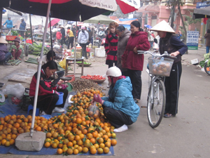 Thị trường tiêu thụ cam, mía Cao Phong  chủ yếu vẫn dưới hình thức nhỏ lẻ.