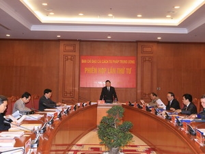 Chủ tịch nước Trương Tấn Sang chủ trì Phiên họp lần thứ tư của Ban Chỉ đạo cải cách tư pháp trung ương.