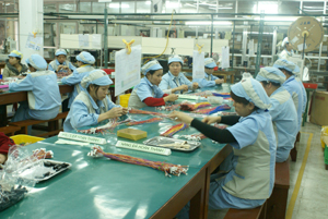 Ngay từ những ngày đầu năm, Công ty Bandai 100% vốn của Nhật Bản ở khu công nghiệp bờ trái sông Đà đã tạo việc làm cho trên  100 lao động địa phương.