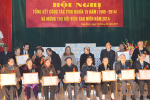 Mừng thọ cho hội viên cao niên được Hội Hưu trí Tổng Công ty Sông Đà tại Hòa Bình thực hiện hàng năm.