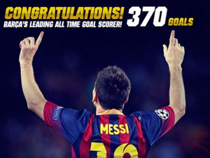 Lionel Messi đi vào lịch sử khi ghi bàn thứ 370.
