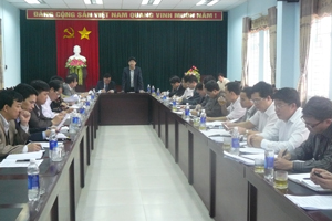 Đồng Chí Nguyễn Văn Dũng, Phó Chủ tịch UBND tỉnh phát biểu kết luận buổi làm việc.