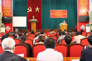 Đồng chí Nguyễn Văn Quang – Phó Bí thư TT tỉnh ủy phát biểu chỉ đạo tại hội nghị.