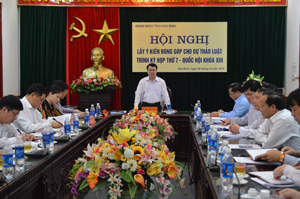 Đồng chí Nguyễn Tiến Sinh, Phó trưởng Đoàn ĐBQH tỉnh chủ trì hội nghị.

