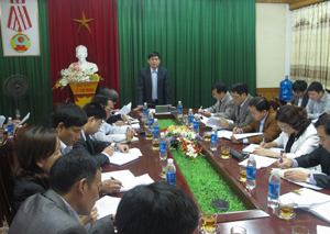 Đồng chí Nguyễn Văn Dũng, Phó Chủ tịch UBND tỉnh phát biểu kết luận buổi làm việc.

