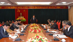 Đồng chí Trần Đăng Ninh, Phó Bí thư TT Tỉnh ủy phát biểu kết luận hội nghị.