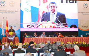 Đại hội đồng IPU-132 họp phiên toàn thể ngày 30/3. Ảnh: TTXVN