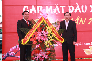 Đồng chí Bùi Văn Khánh, UVTV Tỉnh ủy, Phó Chủ tịch UBND tỉnh chúc mừng thành quả hoạt động của Agibank Hòa bình trong năm 2015.

 

