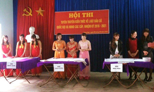 Hội LHPN huyện Lương Sơn tổ chức các hoạt động chào mừng ngày Quốc tế phụ nữ và hội thi tuyên truyền kiến thức về Luật Bầu cử đại biểu QH và HĐND các cấp thu hút đông đảo hội viên phụ nữ tham gia.