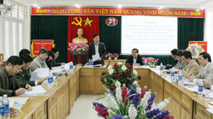 Đồng chí Bùi Văn Cửu, Phó Chủ tịch TT UBND tỉnh phát biểu tại hội nghị.

