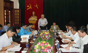 Đồng chí Đinh Quốc Liêm, TVTU, Trưởng Ban Nội chính Tỉnh ủy kết luận buổi làm việc.