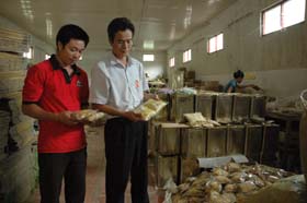 Công ty CP Nông sản Kim Bôi – Hoà Bình với sản phẩm măng xuất khẩu.