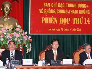 Thủ tướng Nguyễn Tấn Dũng chủ trì Phiên họp lần thứ 14 của Ban chỉ đạo Trung ương về phòng, chống tham nhũng. (Ảnh: Thống Nhất/TTXVN)