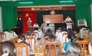 Đồng chí Hoàng Việt Cường, Bí thư Tỉnh uỷ, Chủ tịch HDND tỉnh, trưởng BCĐ, Chủ tịch HĐBC tỉnh phát biểu chỉ đạo hội nghị.
