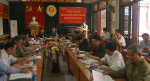 Đồng chí Hoàng Việt Cường, Bí thư Tỉnh ủy, Chủ tịch HDND tỉnh phát biểu tại Hội nghị CCB 4 tỉnh Tây Bắc.