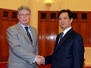 Thủ tướng Nguyễn Tấn Dũng tiếp Thứ trưởng Ngoại giao Liên bang Nga A. Borodavkin. (Ảnh: Nguyễn Dân/TTXVN).