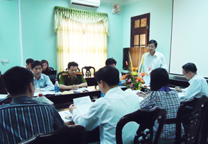 Đồng chí Bùi Văn Cửu – Phó Chủ tịch UBND tỉnh – Trưởng ban chỉ đạo liên ngành về vệ sinh an toàn thực phẩm chủ trì buổi làm việc.