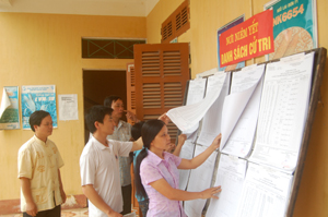 UBBC xã Đú Sáng (Kim Bôi) đã niêm yết danh sách cử tri tại 8 khu vực bỏ phiếu trên địa bàn.