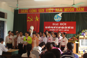 BCH Hội PN xã Quy Hậu gồm 19 đồng chí ra mắt đại hội.