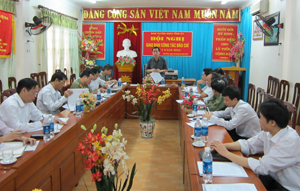 Đồng chí Nguyễn Văn Quang, Phó Bí thư TT Tỉnh ủy, Chủ tịch HĐND tỉnh phát biểu chỉ đạo hội nghị.