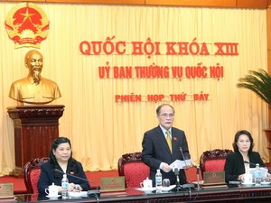 Chủ tịch Quốc hội Nguyễn Sinh Hùng chủ trì và phát biểu khai mạc phiên họp.