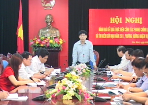 Đồng chí Nguyễn Văn Dũng, Phó Chủ tịch UBND tỉnh kết luận cuộc họp triển khai công tác PCLB&TKCN  năm 2012.