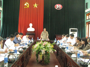 Đồng chí Nguyễn Văn Quang Phó Bí thư Thường trực Tỉnh uỷ, Chủ tịch HĐND tỉnh kết luận tại buổi làm việc.