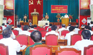 Đồng chí Hoàng Việt Cường, Bí thư Tỉnh ủy chủ trì hội nghị Tỉnh ủy lần thứ 11 (khóa XV).