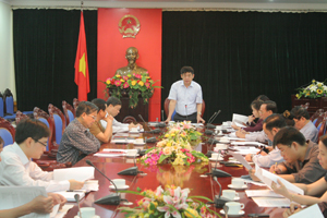 Đồng chí Nguyễn Văn Dũng, Phó Chủ tịch UBND tỉnh, Trưởng BCĐ phát biểu kết luận cuộc họp.
