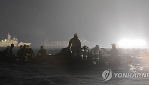 Các đội cứu hộ tìm kiếm ngày lẫn đêm (ảnh: Yonhap)